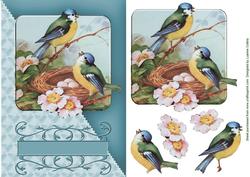 Birdsong Teal Diagonal Card Topper