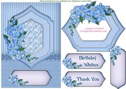 Forget Me Not Blue Card Topper