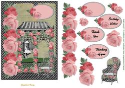 Pink Rose Trellis Card Topper
