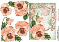 Pansy Bloom Peach Card Topper