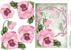 Pansy Bloom Pink Card Topper