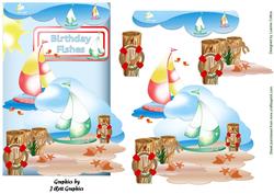 Birthday Fishes Card Topper