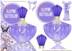 Vintage Birthday Lavender Card Topper