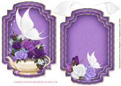 White Butterfly Card Purpletopper and Insert