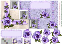 Pansy Fans Fold Card