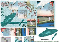 Oriental Crane Fold Card