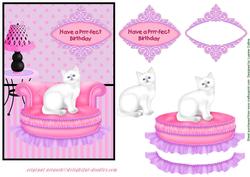 Prrrfect Birthday Cat Card Topper