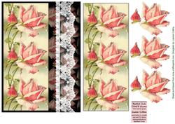 Lace and Pink Roses Card Topper