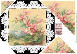 Floral Pyramid Corner 8x8 Octogon Card Topper