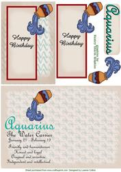 Aquarius Zodiac Card and Insert