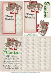 Gemini Zodiac Card and Insert