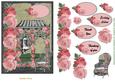 Pink Rose Trellis Card Topper