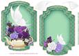 White Butterfly Green Card Topper and Insert