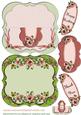 Pansies and Peach Ribbons No Hole Over the Top Card