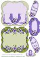 Pansies and Purple Ribbons No Hole Over the Top Card