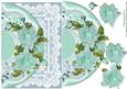 Aqua Roses and Lace Card Topper