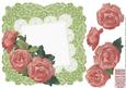 Peachy Pink Battenburg Roses Card Front