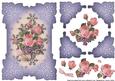 Rose and Violet Embossed Lavendar Corners Card Topper