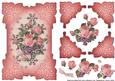 Rose and Violet Embossed Pink Corners Card Topper