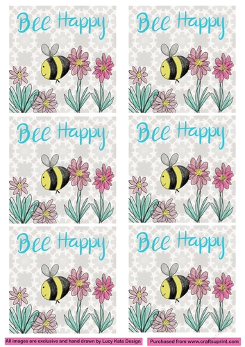 Bee Happy Card topper