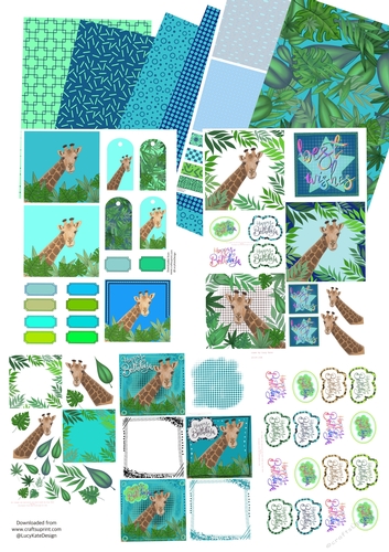 Jungle Giraffe bumper card making kit