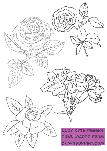 Floral digital stamps