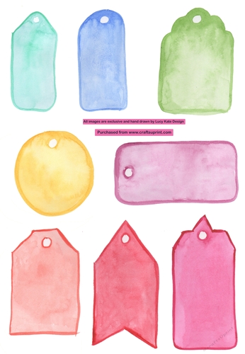 Watercolour Tags Set 2