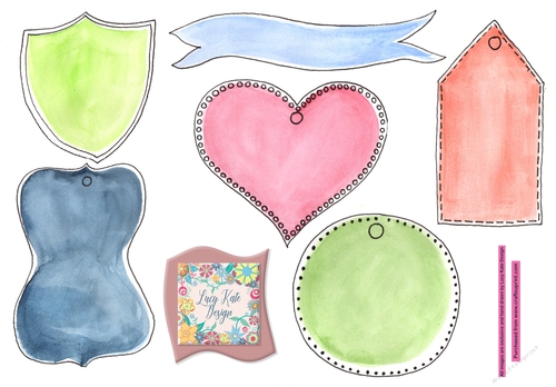 Watercolour Shapes/Tags Set 4