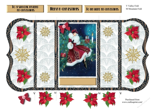 Art deco female pop out Christmas card