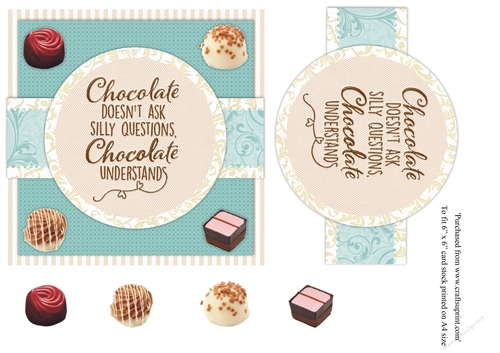  Funny Chocolate themed birthday card topper for 6x6 card