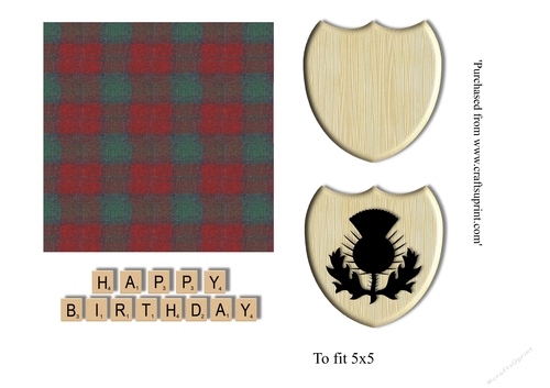 Green & Red Harris tweed papers and embellishments for 4 sizes mini kit