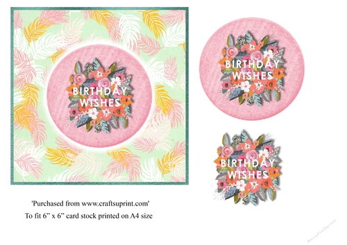 Feather & Flower topper for 6x6 card