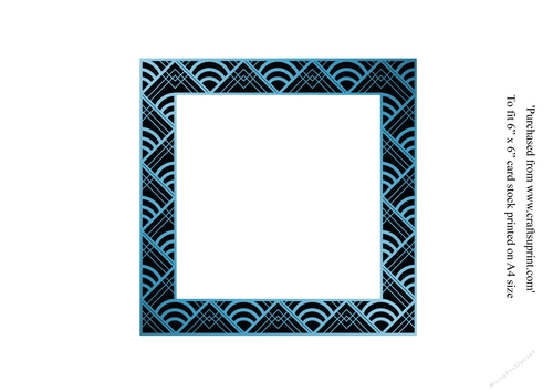  Insert for Art Deco couple Christmas card topper for 6x6 card in turquoise
