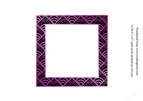  Insert for Art Deco couple Christmas card topper for 6x6 card in purple