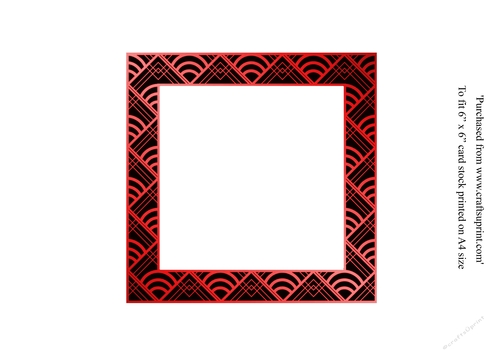 Insert for Art Deco male Christmas card topper for 6x6 card in red