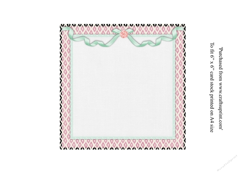 Insert for Female birthday card make up topper for 6x6 card