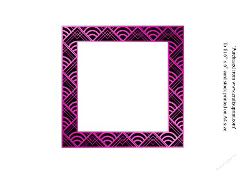 Insert for Art Deco Dancing couple Christmas card topper for 6x6 card in hot pink