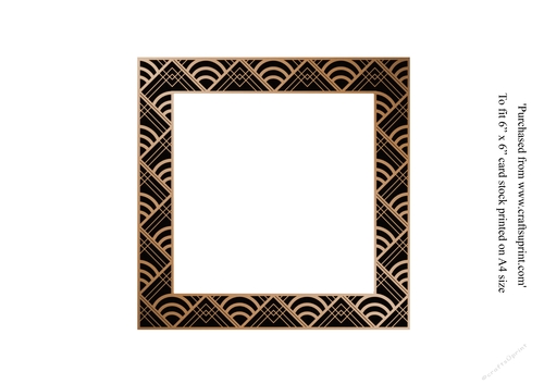  Inserr for Art Deco Dancing couple Christmas card topper for 6x6 card in gold