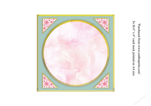 Pastel pink and white lillies in vase insert for topper for 6x6 card