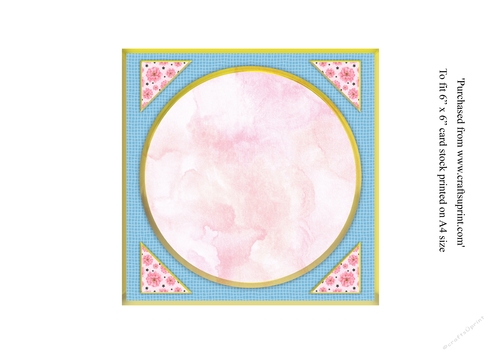 Pastel Roses in vase insert for topper for 6x6 card
