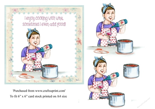 Funny female birthday card toppers for 6x6 card