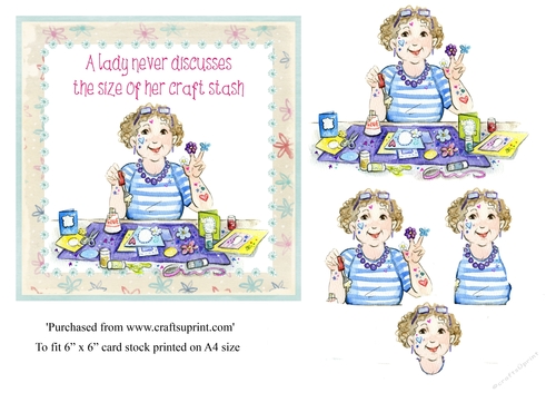 Funny female birthday card toppers for 6x6 card