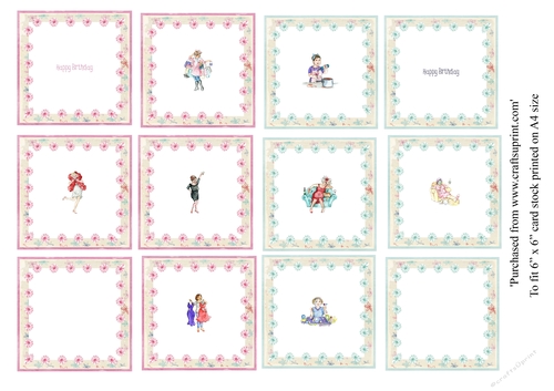 12 inserts for funny female birthday cards