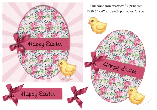 Easter Egg card with chick  card topper for 6x6 card
