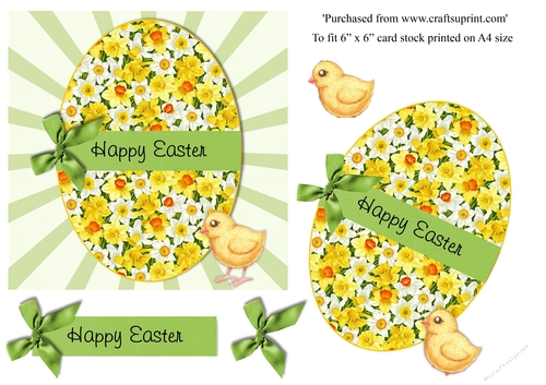 Easter Egg card with chick  card topper for 6x6 card