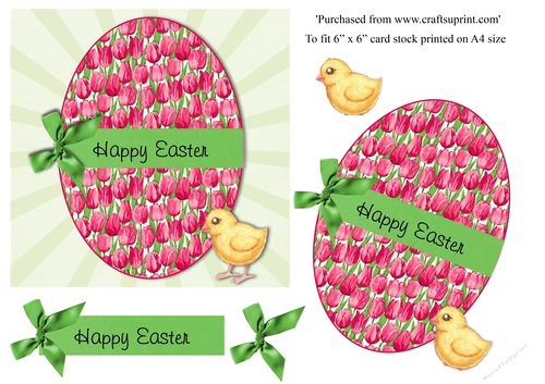 Easter Egg card with chick  card topper for 6x6 card