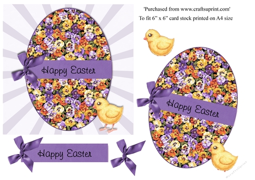 Easter Egg card with chick  card topper for 6x6 card