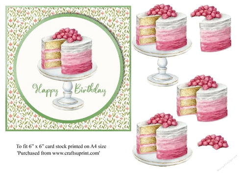 Birthday cake topper for 6x6 card