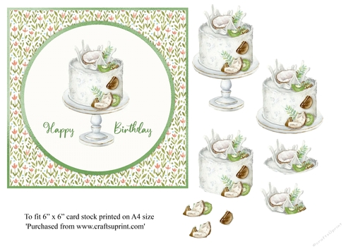 Birthday cake topper for 6x6 card