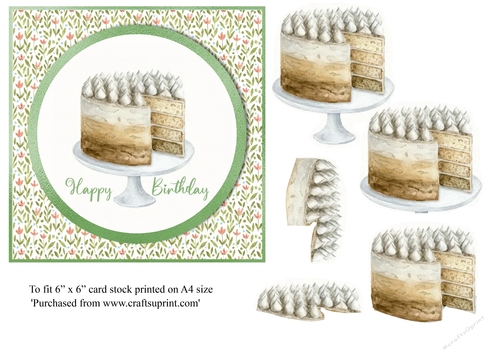 Birthday cake topper for 6x6 card